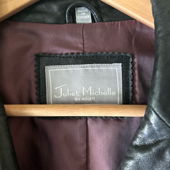 Juliet Michelle black Leather Jacket, size Large - Picture 3 of 4